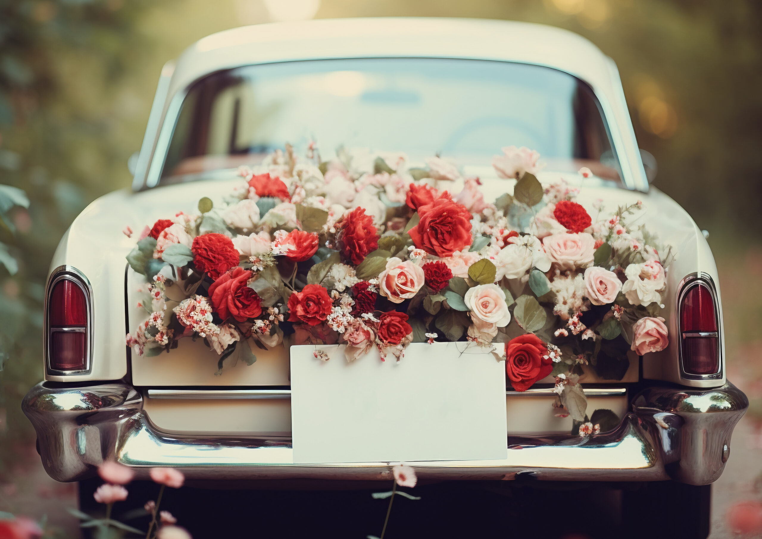 car with flower