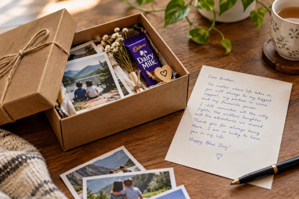Handwritten letter with a memory box